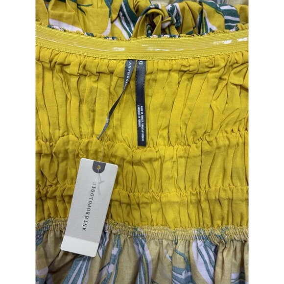 Anthropologie Maxi Dress Yellow Somerset Strapless Vacay Boho Preppy Size XS NWT - Picture 12 of 12